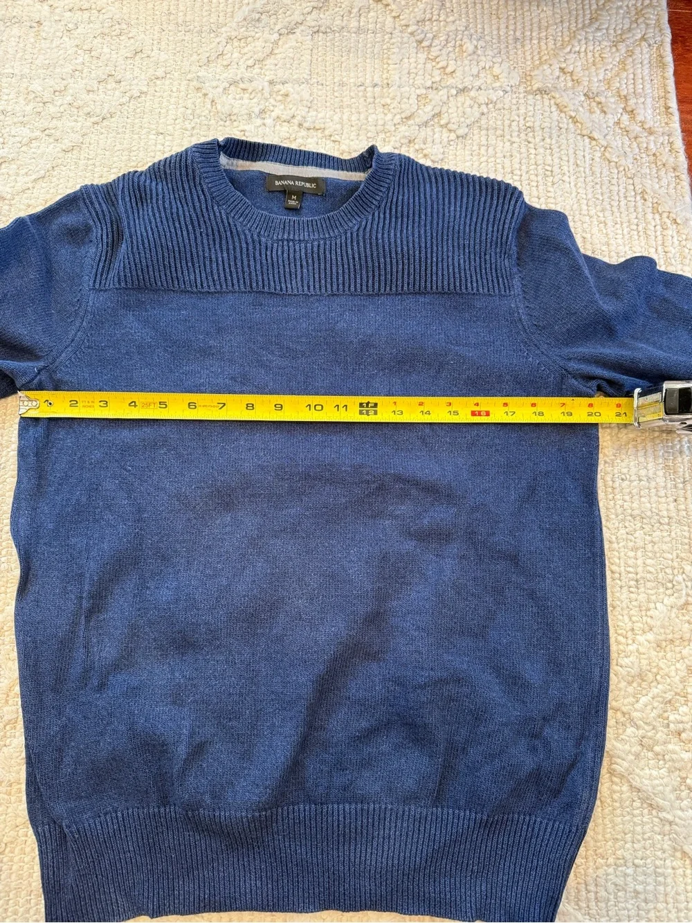 Banana Republic 100% Cotton Men's Navy Crewneck Sweater, Size M